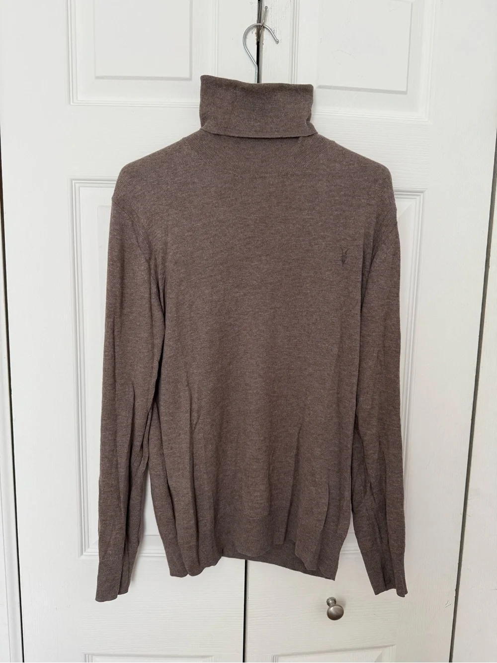 All Saints Men's Brown/Beige Turtleneck Sweater
